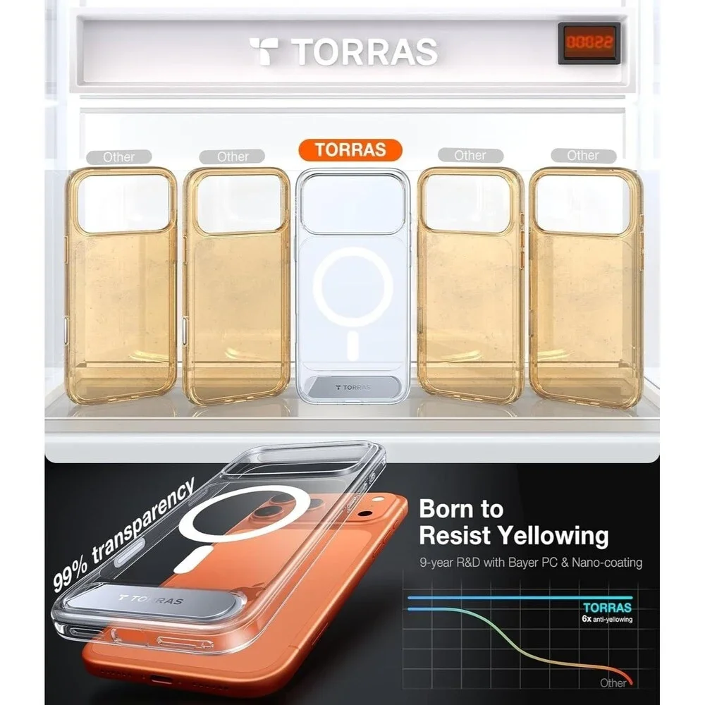 TORRAS Strong Magnetic & Seamless Stand for iPhone 17 Pro Case
